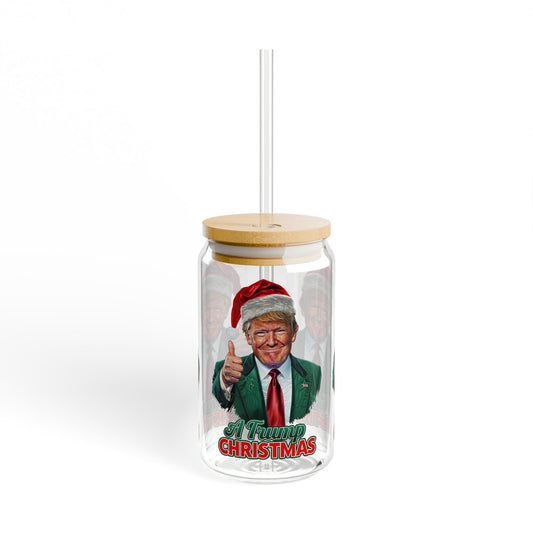 Donald Trump Christmas Sipper Glass