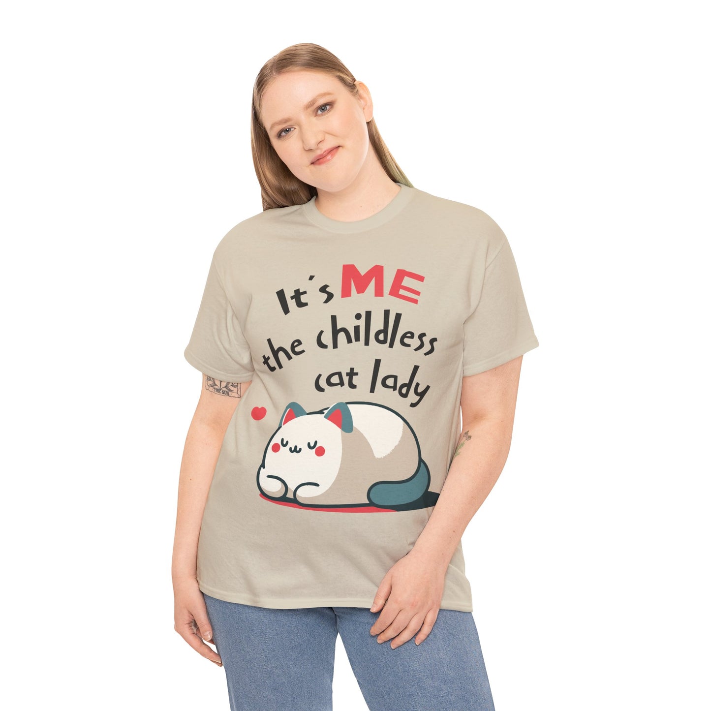 It's Me The Childless Cat Lady Unisex Heavy Cotton Tee