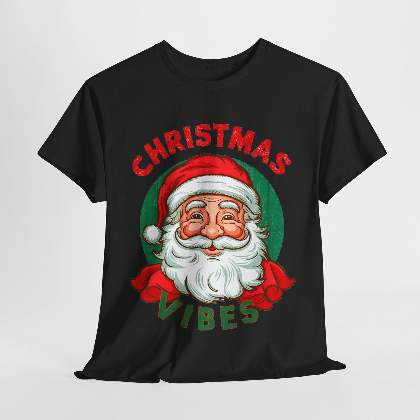 Santa Christmas Vibes Heavy Cotton Tee