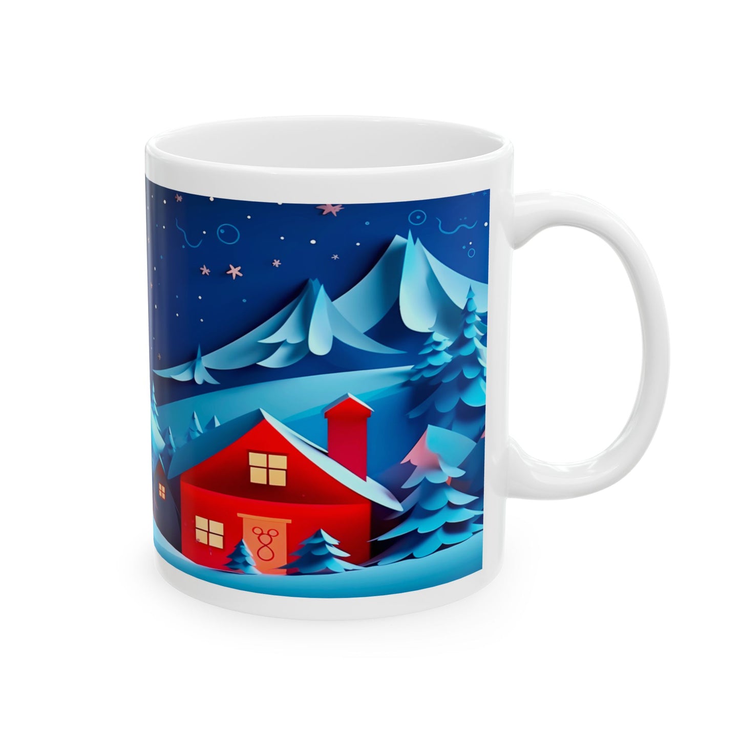 Cozy Christmas Night Ceramic Mug