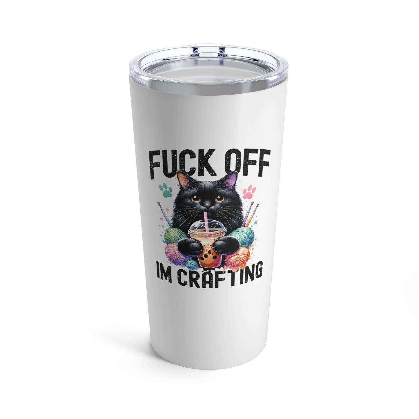 Black Cat Crafting Funny Cat Tumbler 20oz