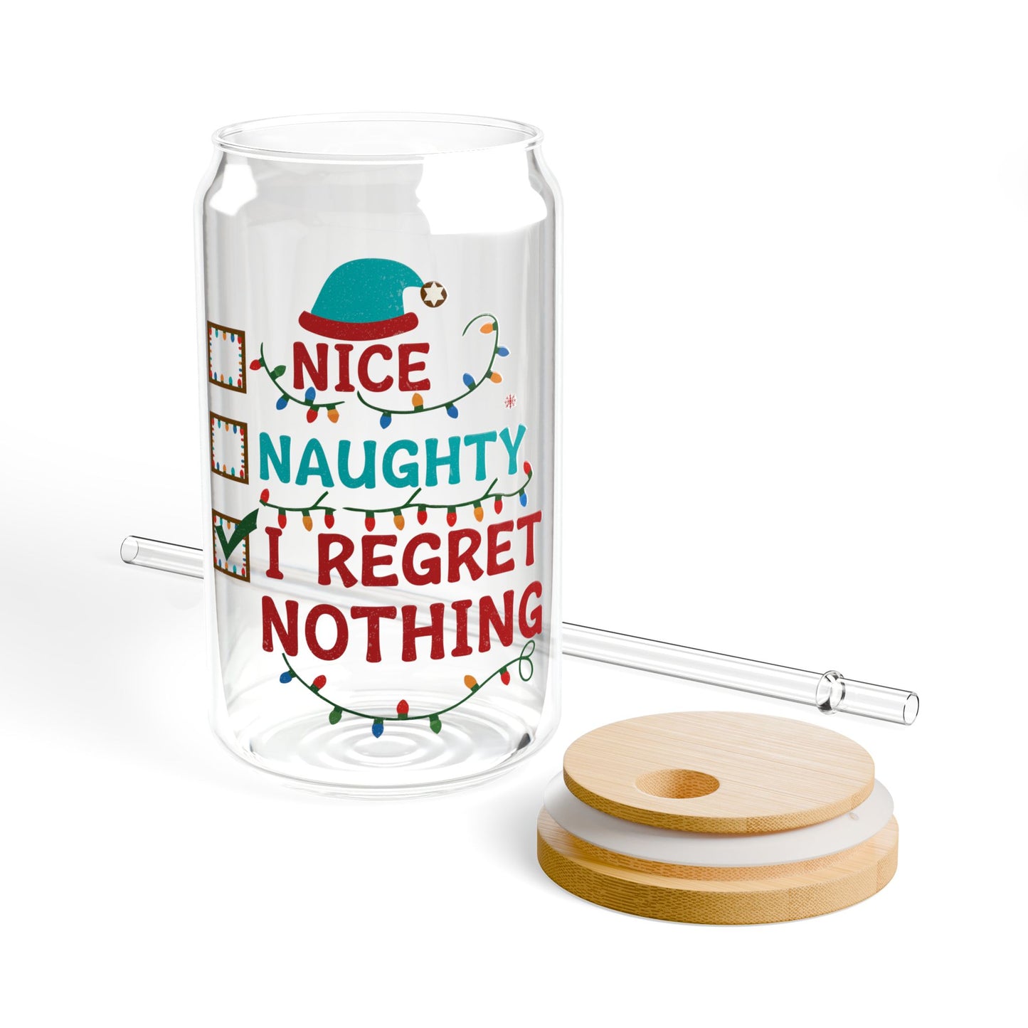 Naughty or Nice Christmas Sipper Glass