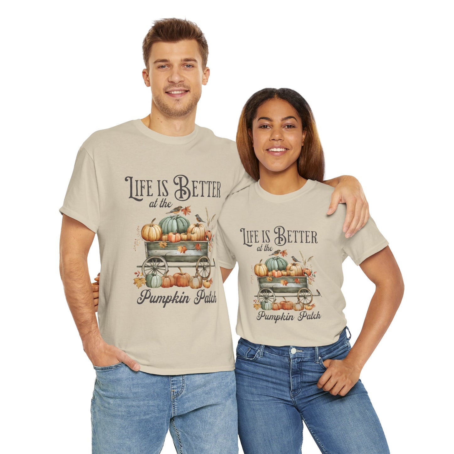 Life Is Better At The Pumpkin Patch Unisex Heavy Cotton Tee