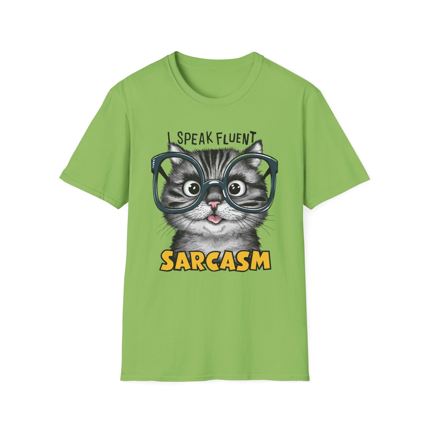 I Speak Fluent Sarcasm Funny Cat Softstyle T-Shirt