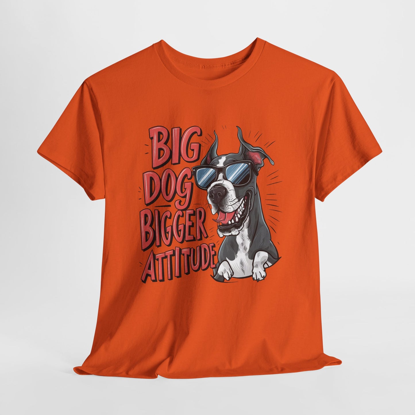 Big Attitude Funny Dog Unisex Heavy Cotton Tee