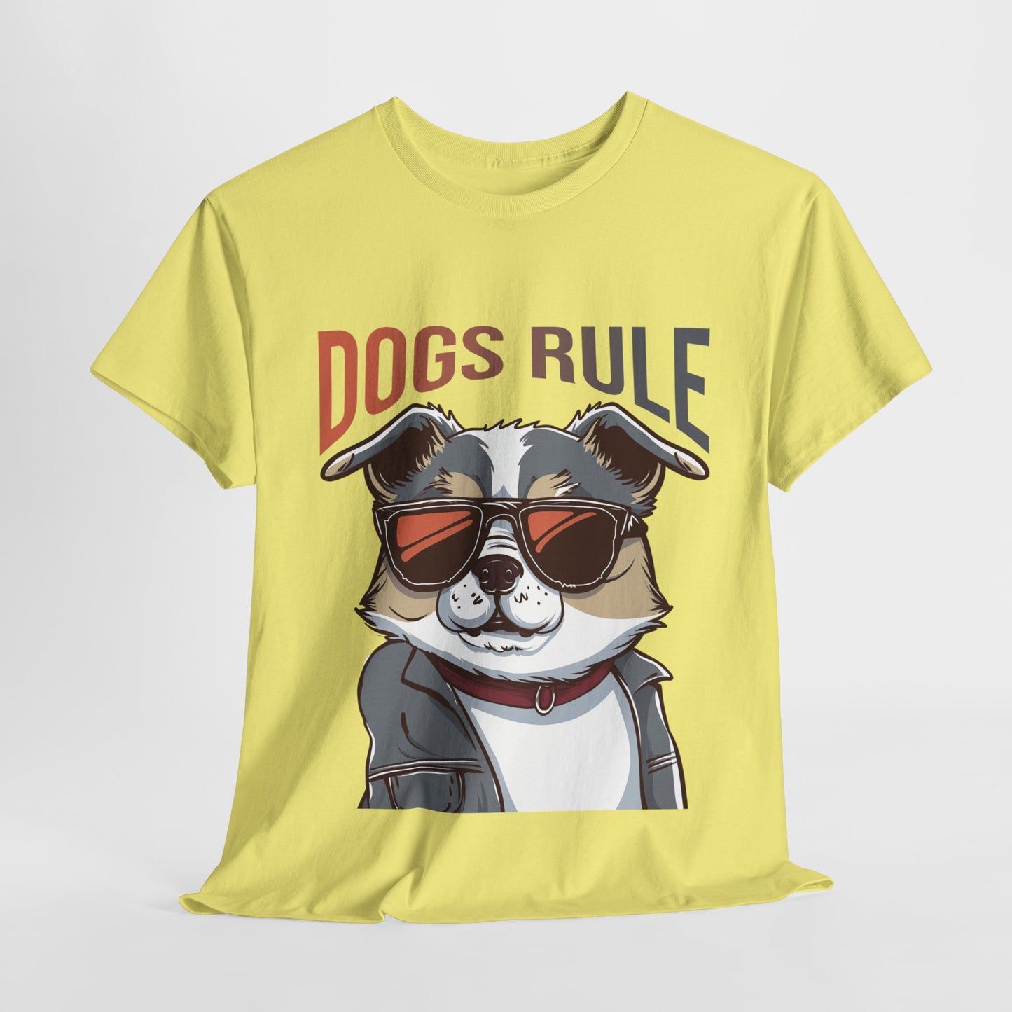 Dogs Rule Funny Dog Unisex Heavy Cotton Tee