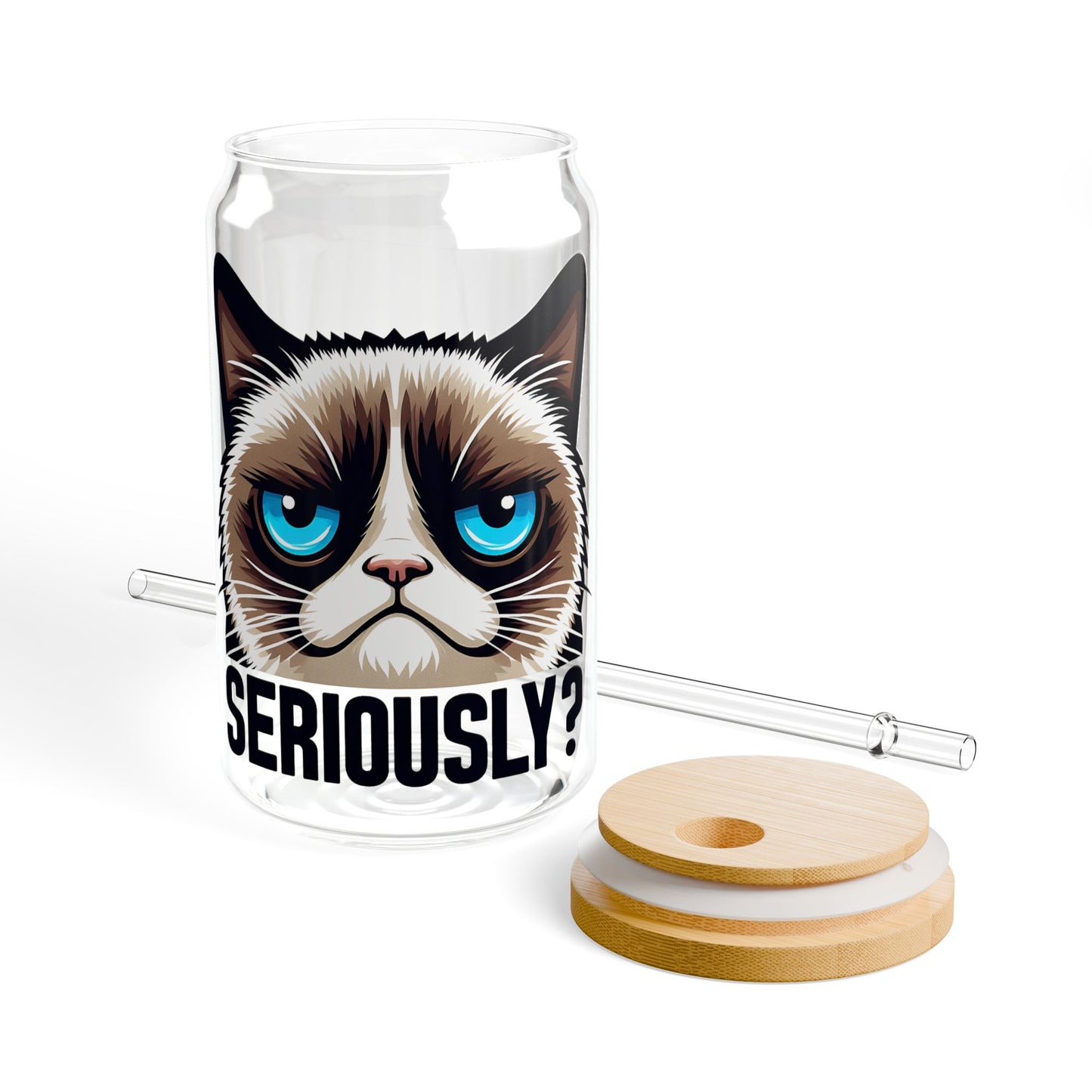 Funny Sarcastic Cat Sipper Glass