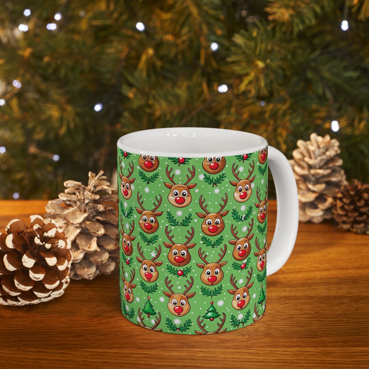 Reindeer Green Mug