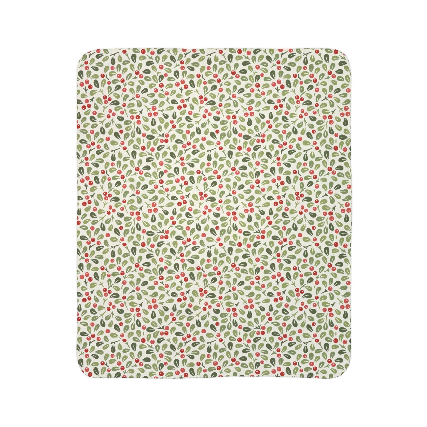 Mistletoe Berry Fleece Sherpa Blanket