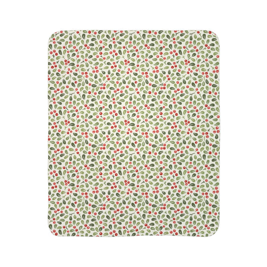 Mistletoe Berry Fleece Sherpa Blanket