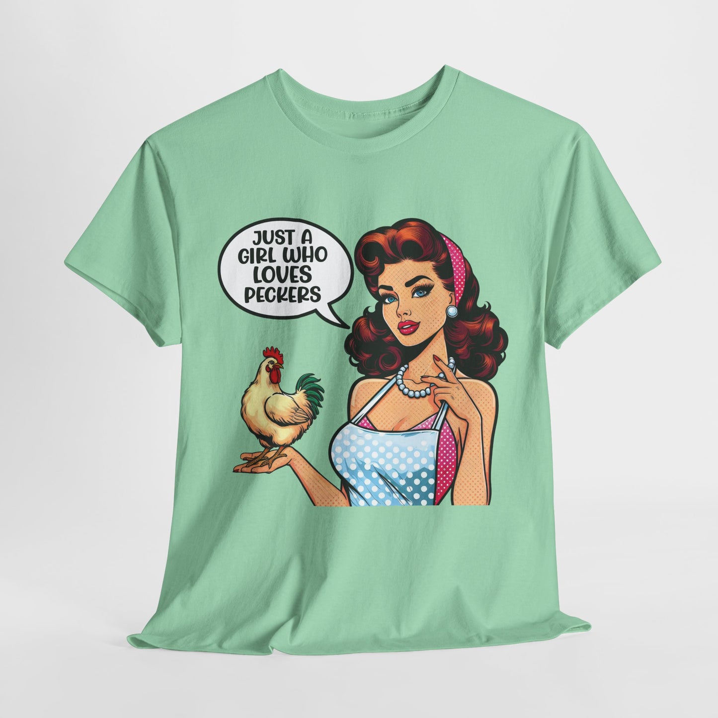 Just A Girl Funny Housewife Heavy Cotton Tee