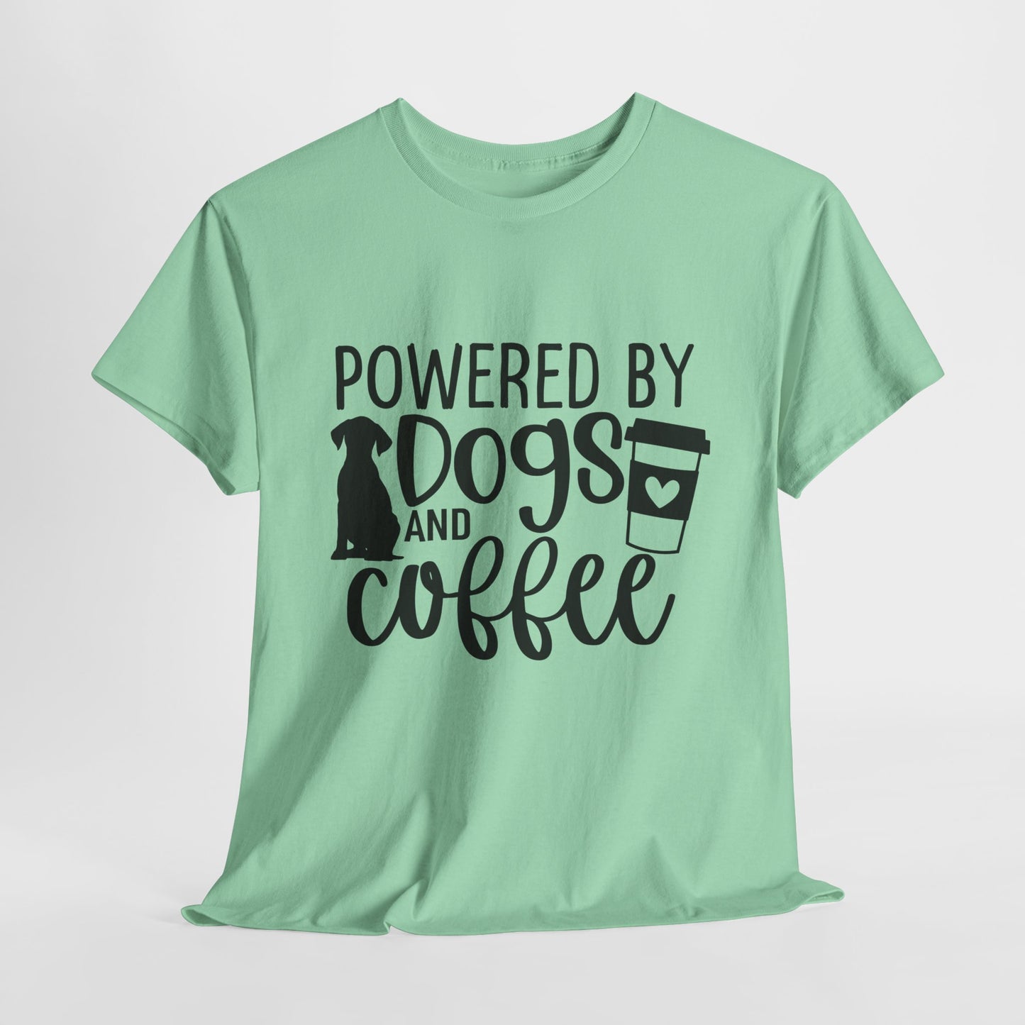 Powered By Dogs and Coffee Heavy Cotton Tee