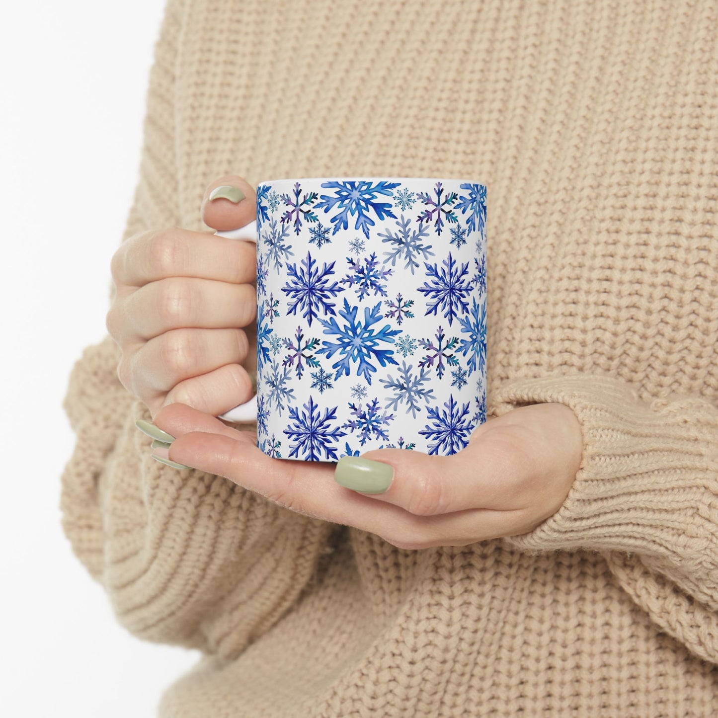 Blue Winter Snowflakes Mug