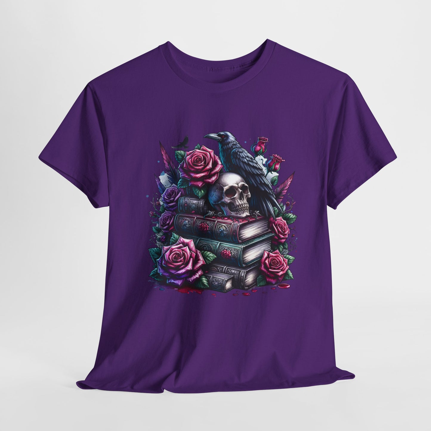 Gothic Skulls and Roses 3 Heavy Cotton Tee