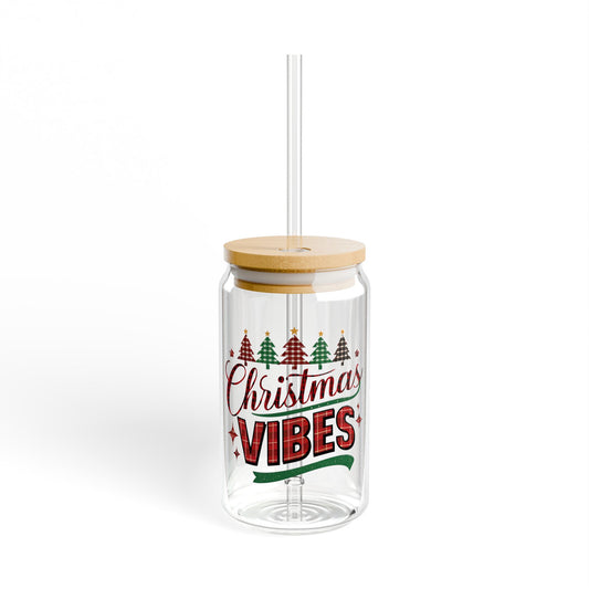 Christmas Vibes Sipper Glass