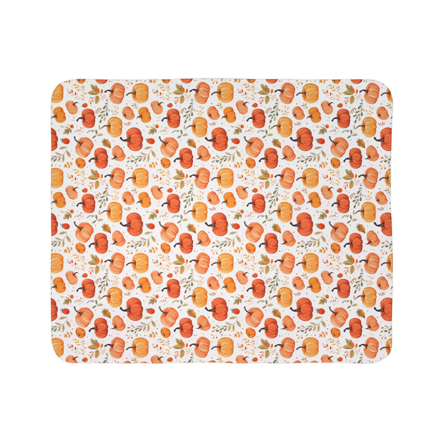 Autumn Pumpkins 3 Fleece Sherpa Blanket