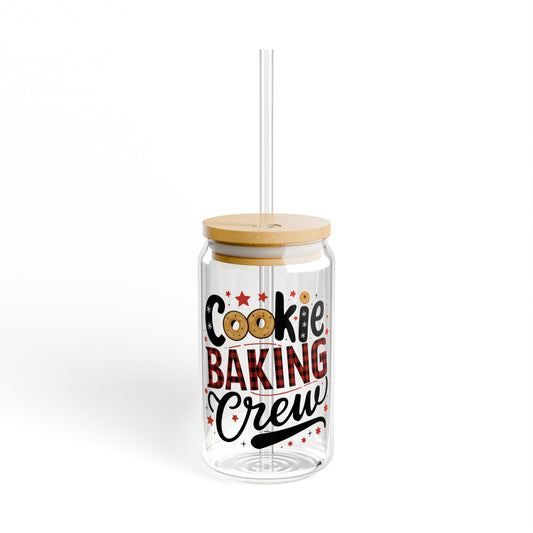 Cookie Baking Crew Christmas Sipper Glass