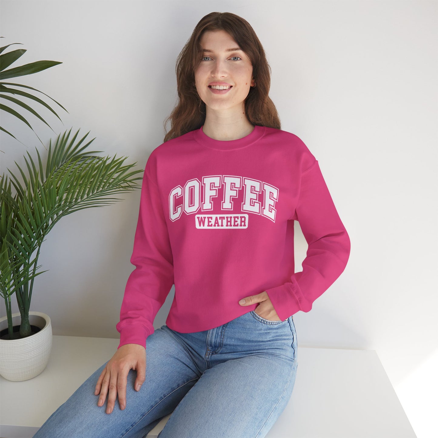 Coffee Weather Unisex Sweatshirt White Lettering