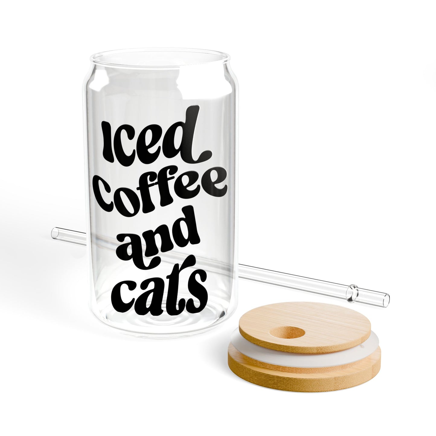 Iced Coffee and Cats Sipper Glass