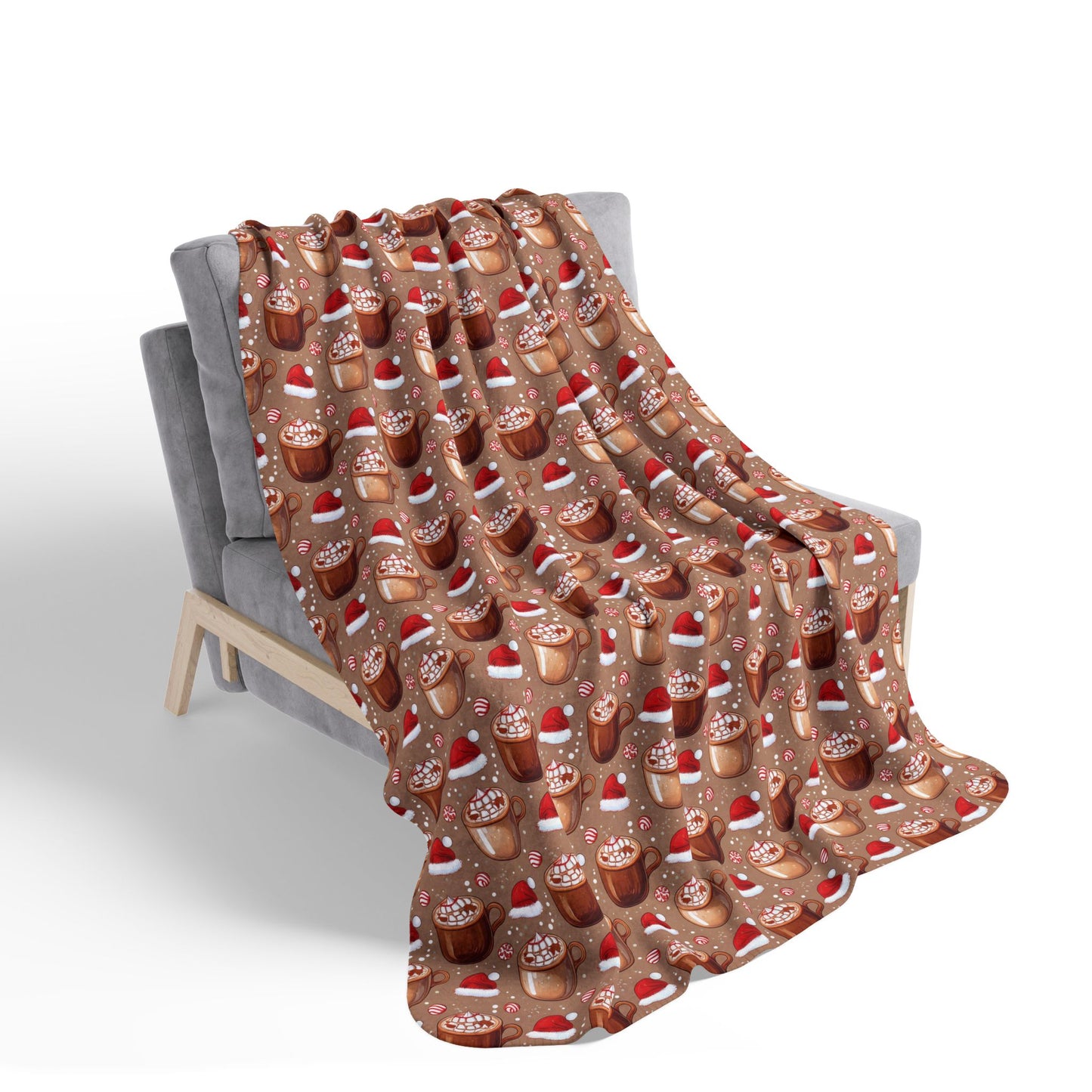 Winter Beverages Style 3 Fleece Sherpa Blanket