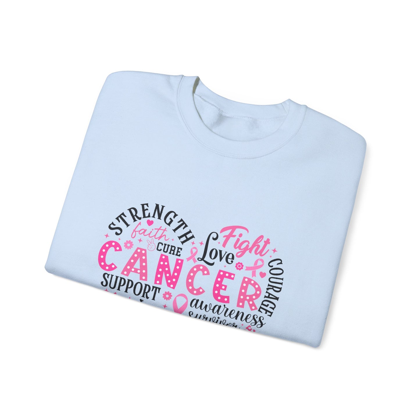 Breast Cancer Awareness Black Lettering Unisex Heavy Blend™ Crewneck Sweatshirt