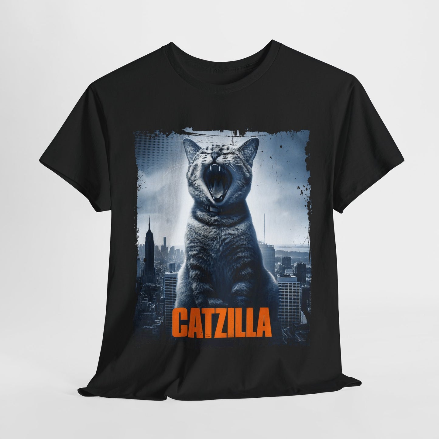 Catzilla Funny Cat Heavy Cotton Tee