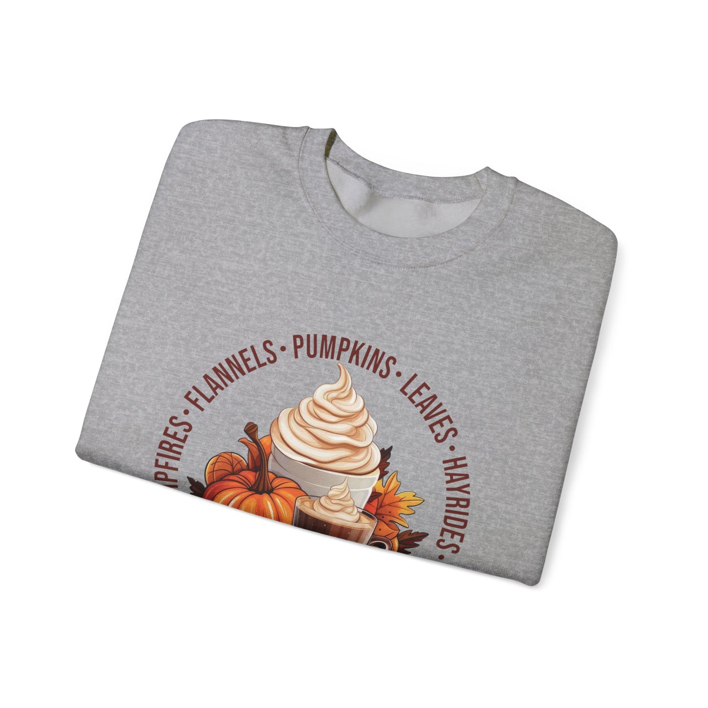 Fall Favorites Campfires Pumpkins Flannels Unisex Heavy Blend™ Crewneck Sweatshirt