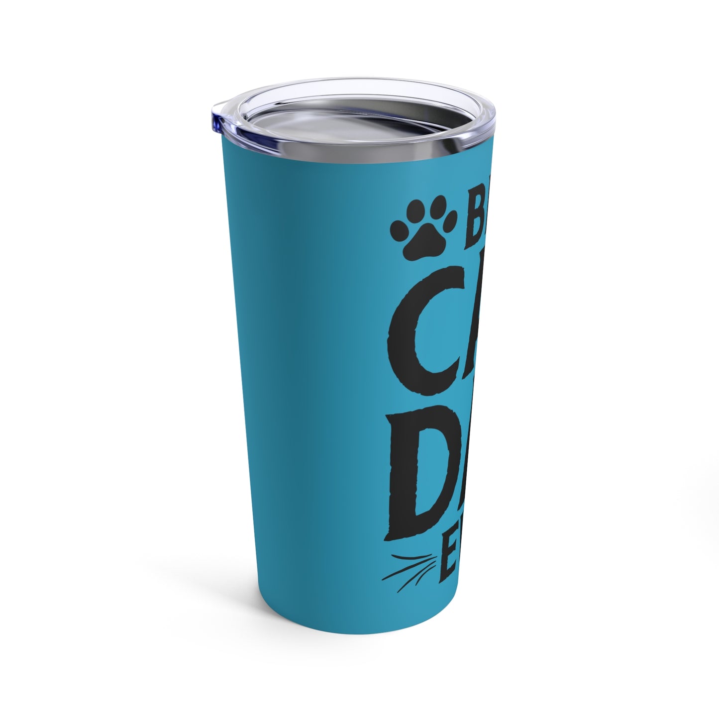 Best Cat Dad Ever Tumbler Blue Background 20oz