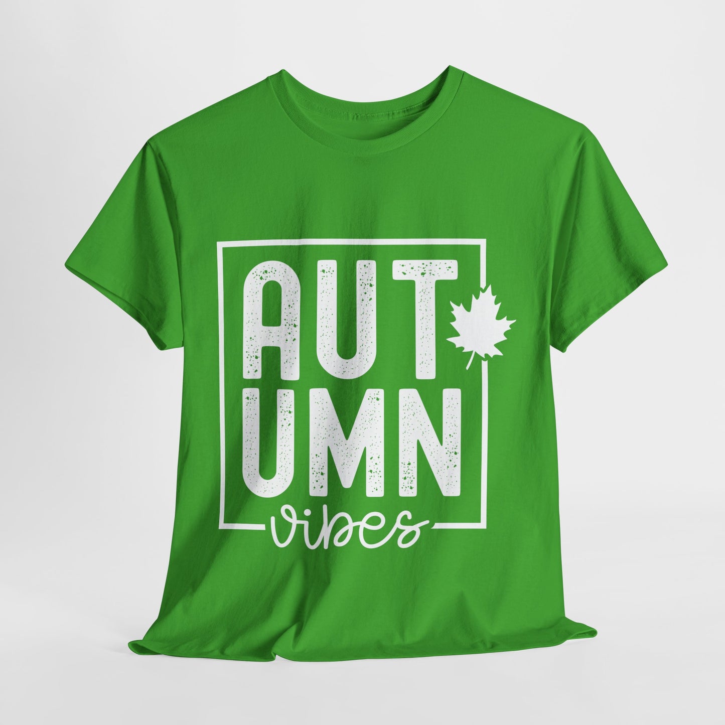 Autumn Vibes White Lettering Unisex Heavy Cotton Tee