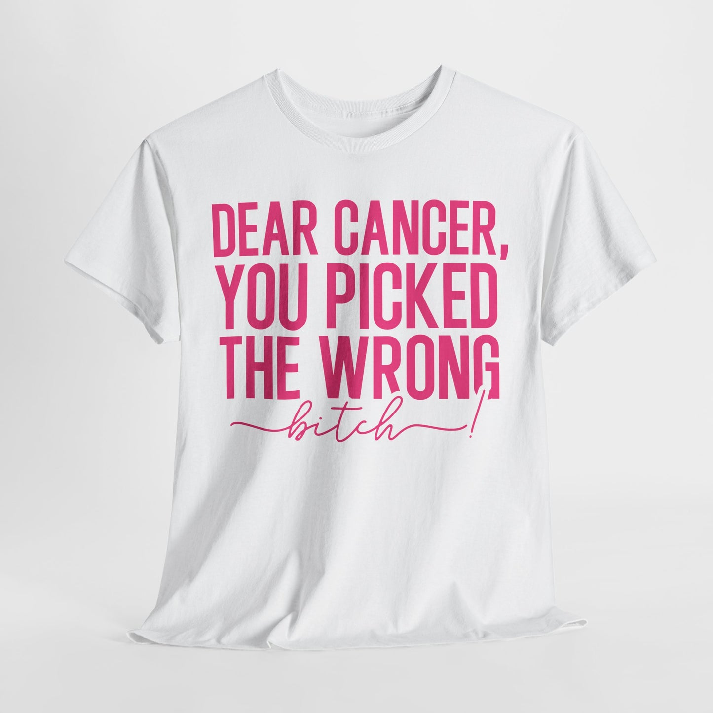 Breast Cancer Picked The Wrong Woman Heavy Cotton Tee