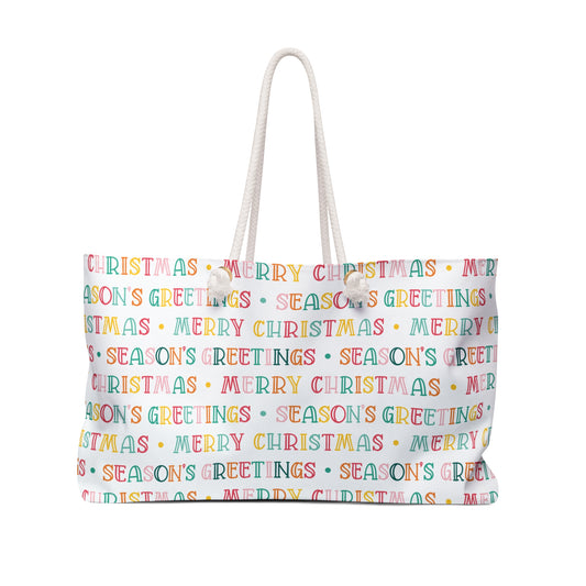 Merry Christmas Seasons Greetings 1 Weekender Bag