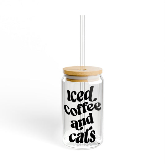 Iced Coffee and Cats Sipper Glass