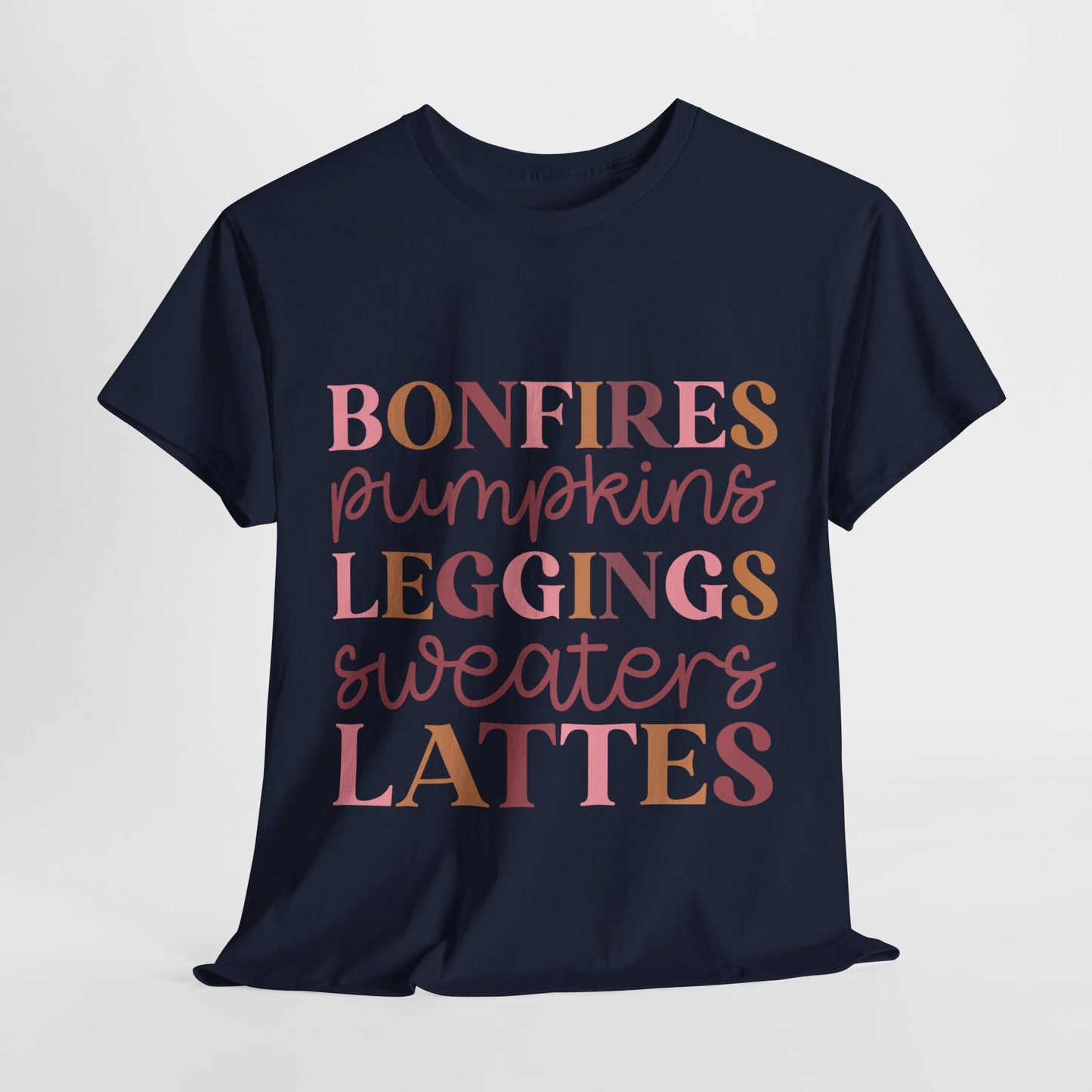 Bonfires Pumpkins Lattes Sweaters Unisex Heavy Cotton Tee