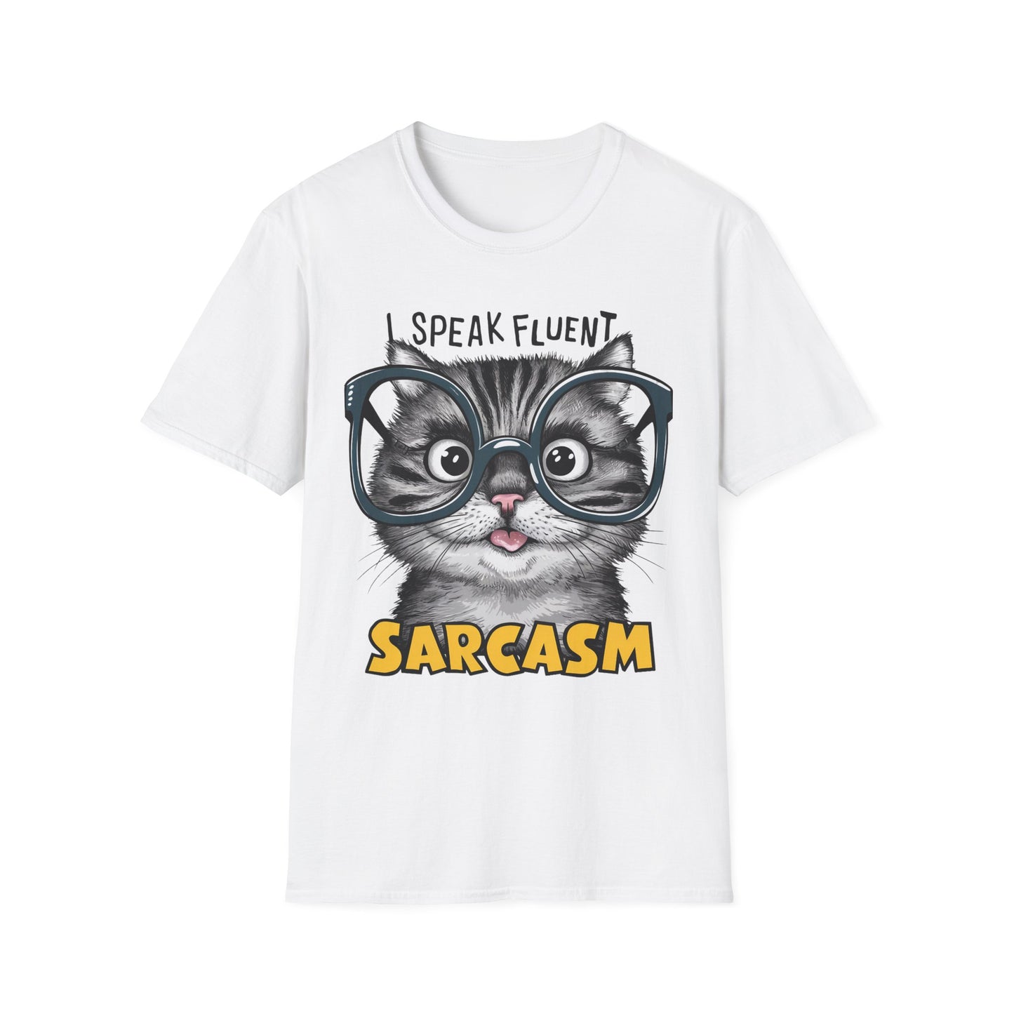 I Speak Fluent Sarcasm Funny Cat Softstyle T-Shirt