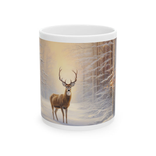 Winter Deer Ceramic Mug