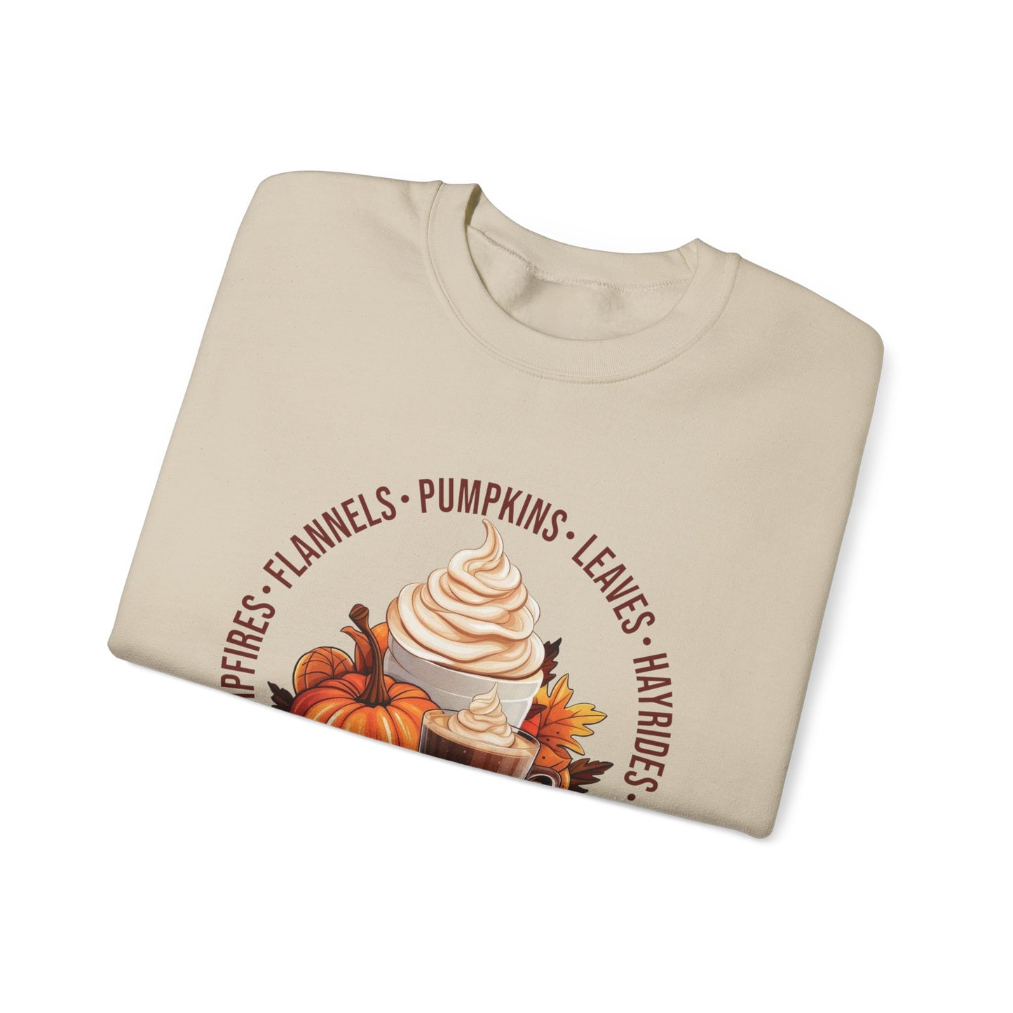 Fall Favorites Campfires Pumpkins Flannels Unisex Heavy Blend™ Crewneck Sweatshirt