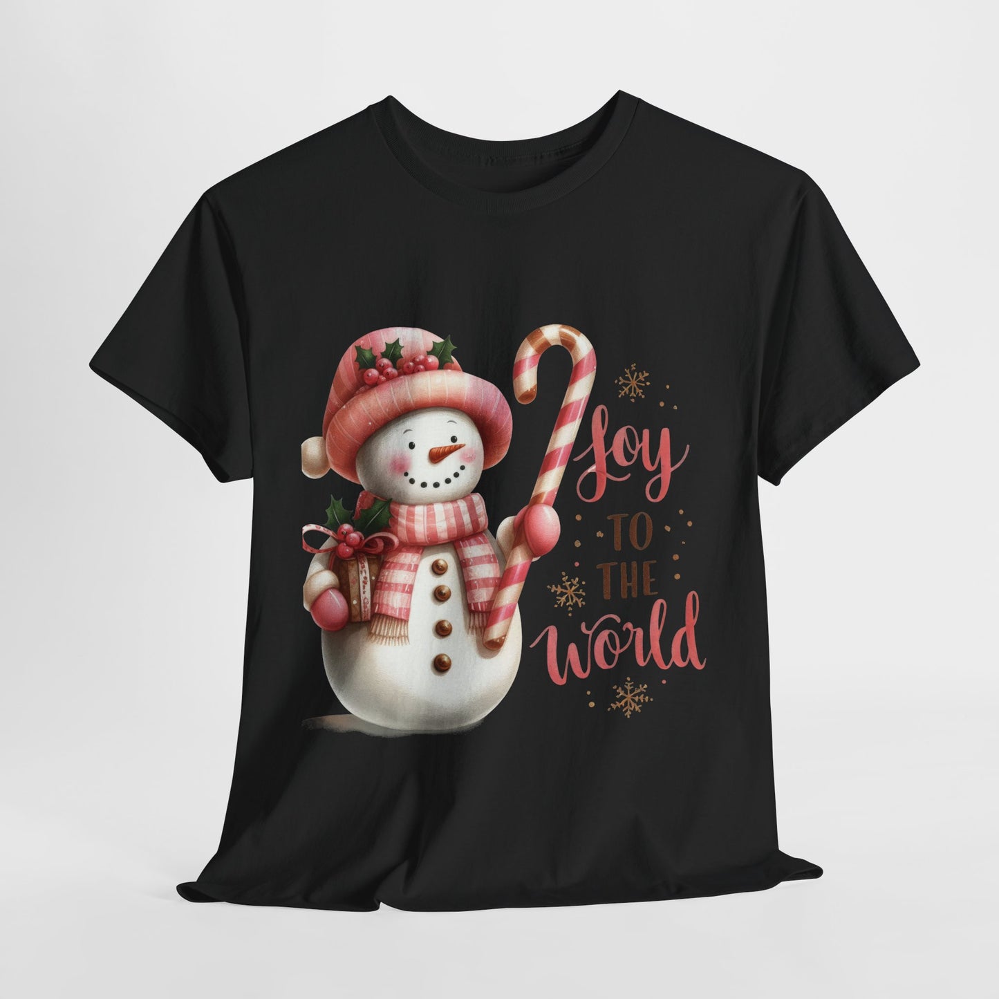 Joy To The World Pink Christmas Heavy Cotton Tee