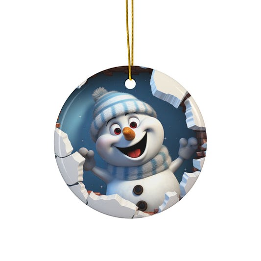 Snowman Christmas Ceramic Ornament