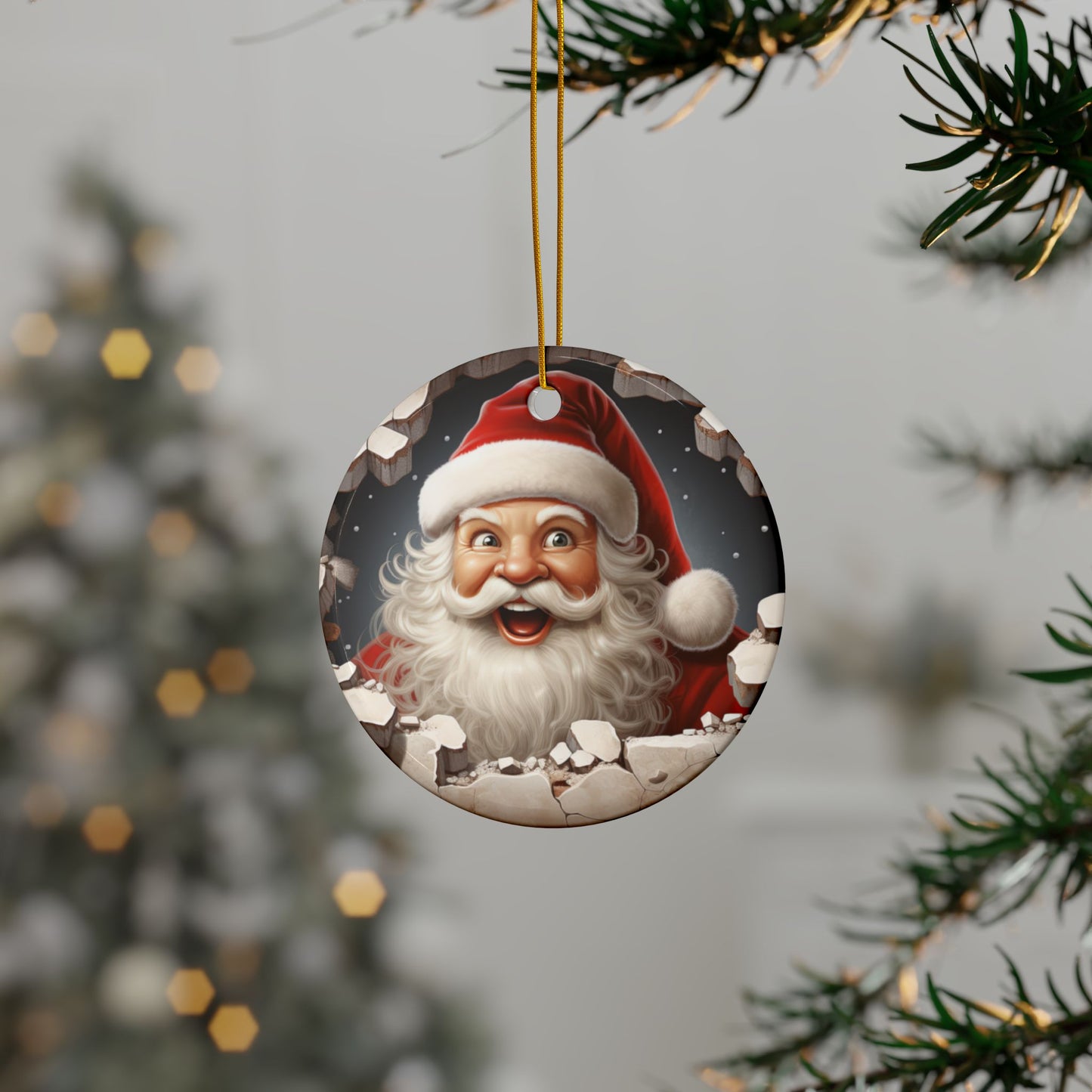 Santa Claus Christmas Ceramic Ornament