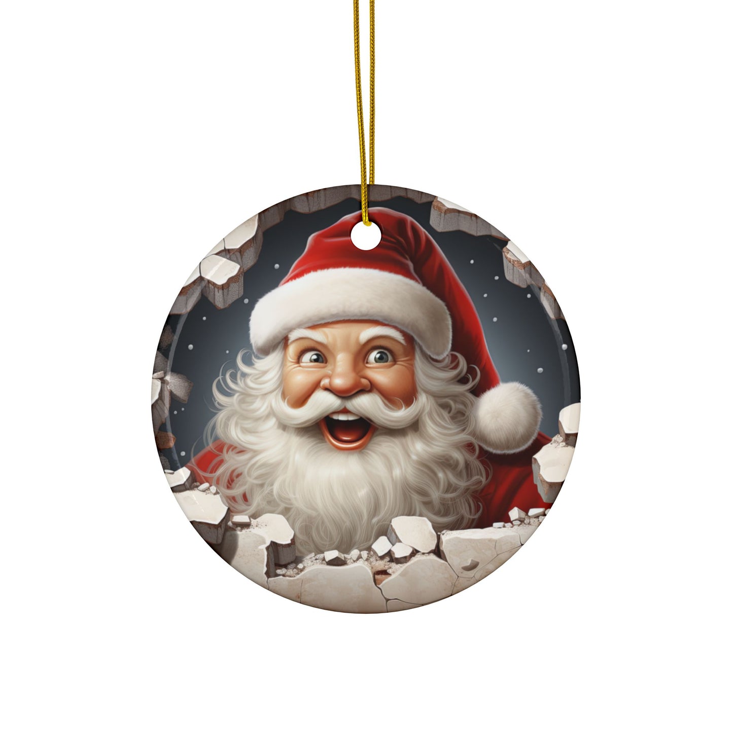 Santa Claus Christmas Ceramic Ornament