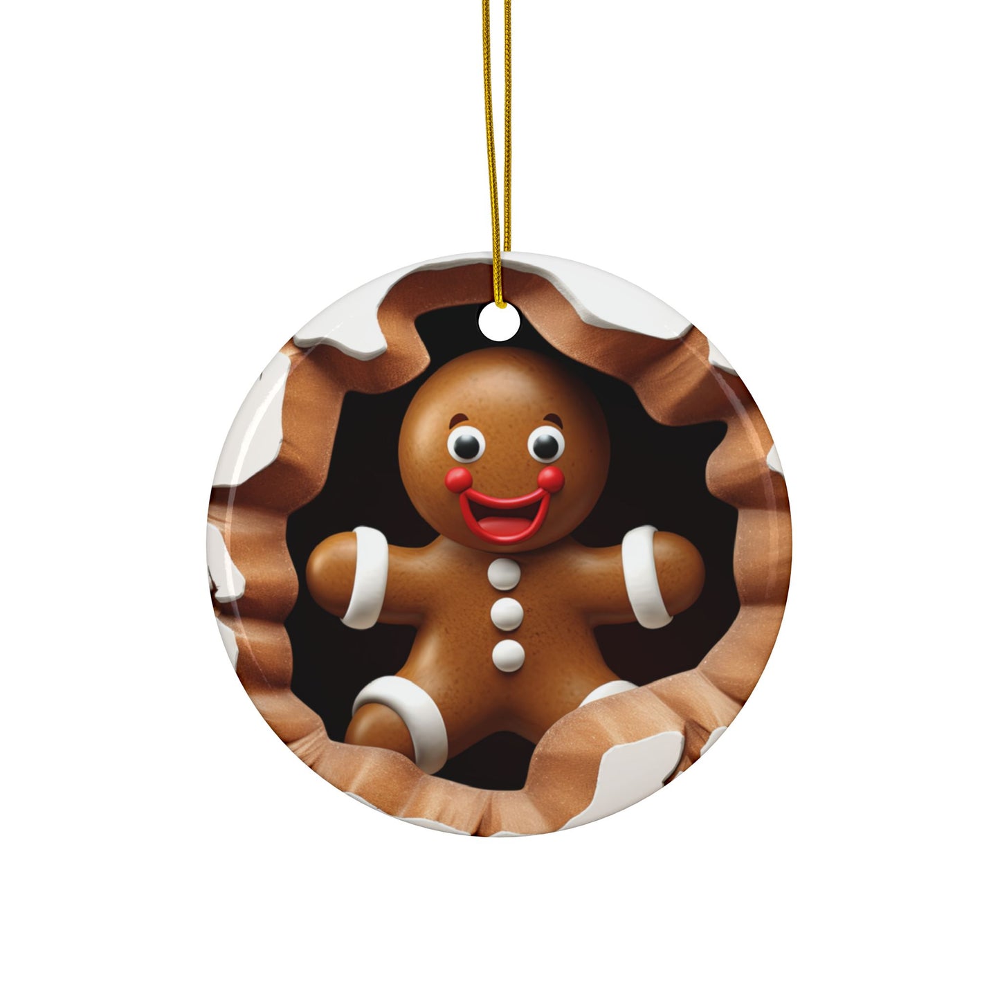 Gingerbread Man Christmas Ceramic Ornament