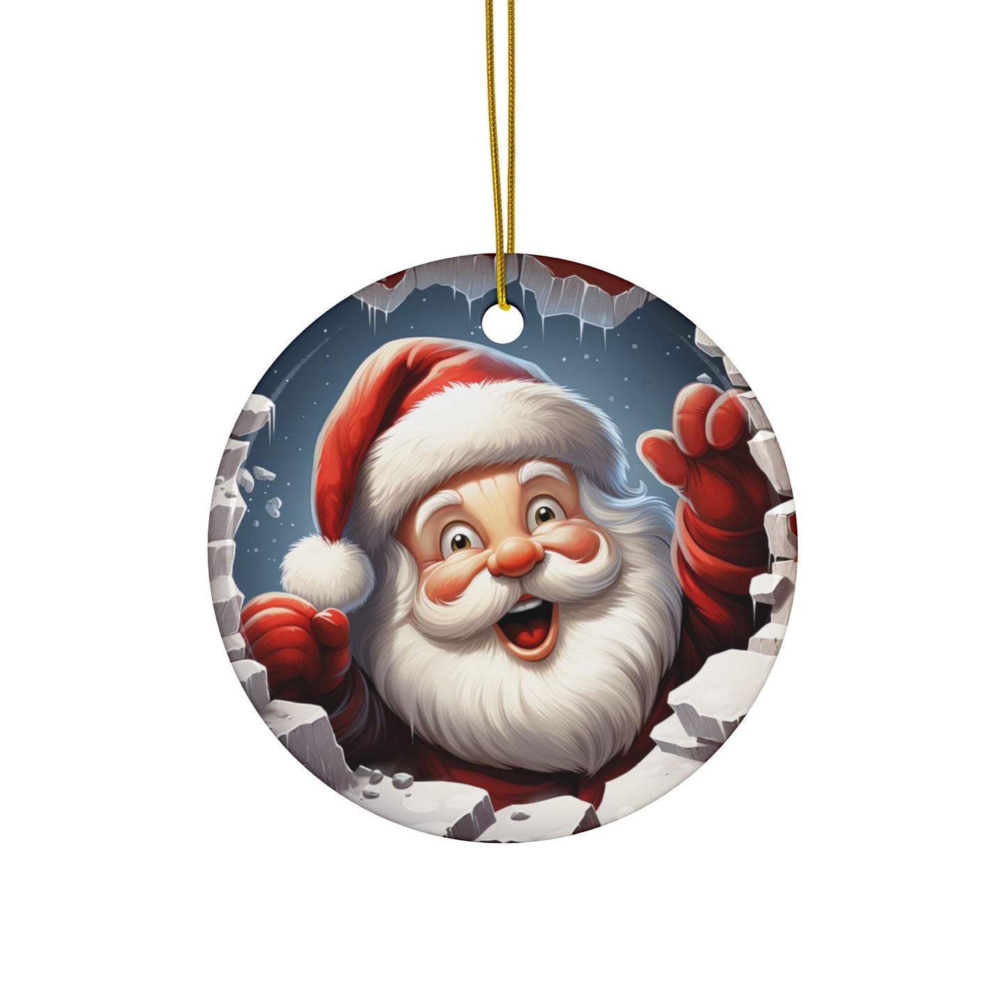 Christmas Santa Ceramic Ornament