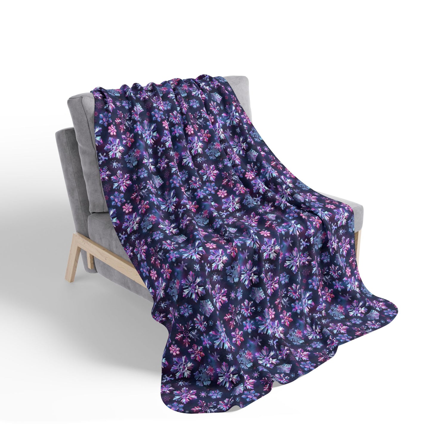 Colorful Snowflakes 4 Fleece Sherpa Blanket