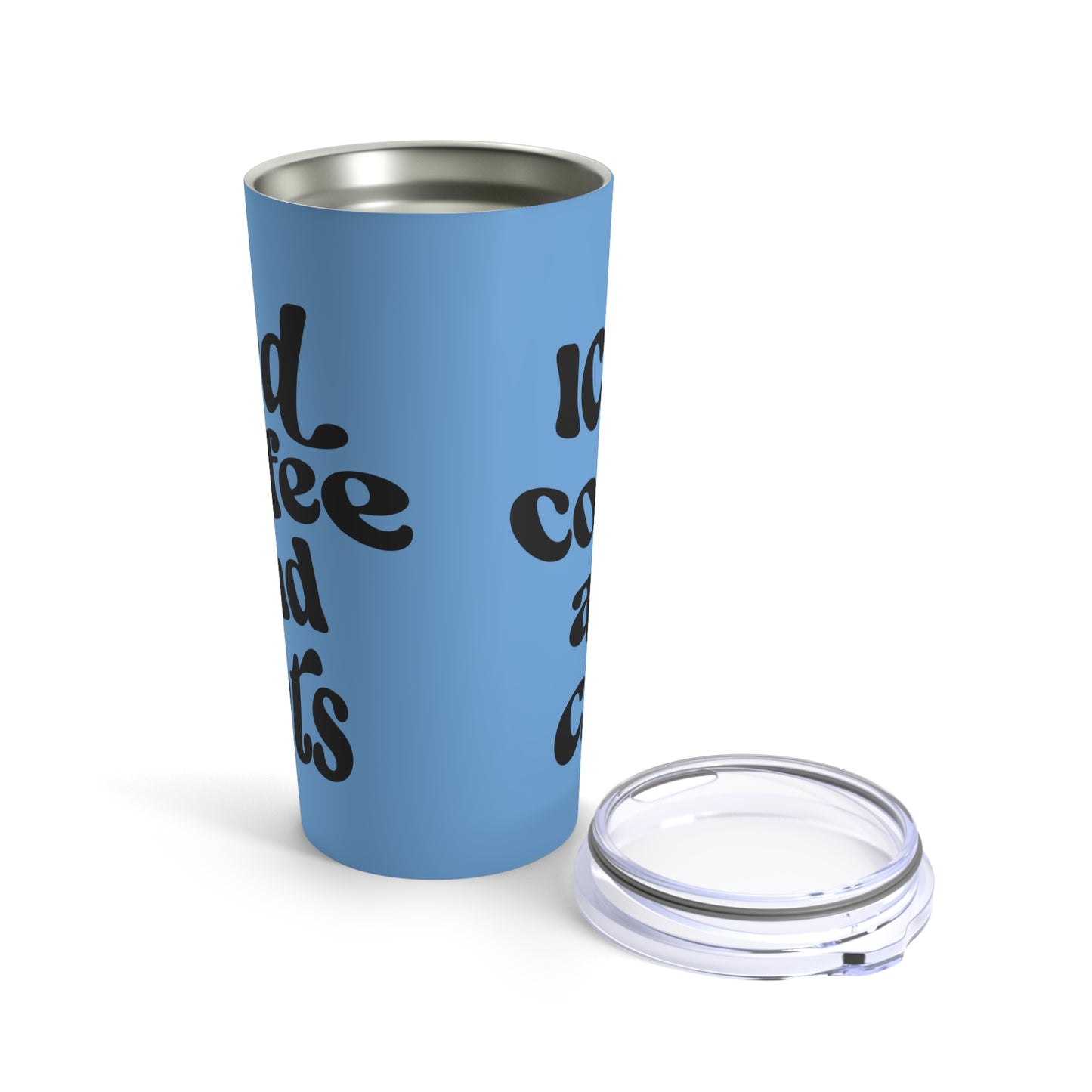 Iced Coffee and Cats Tumbler Blue Background 20oz