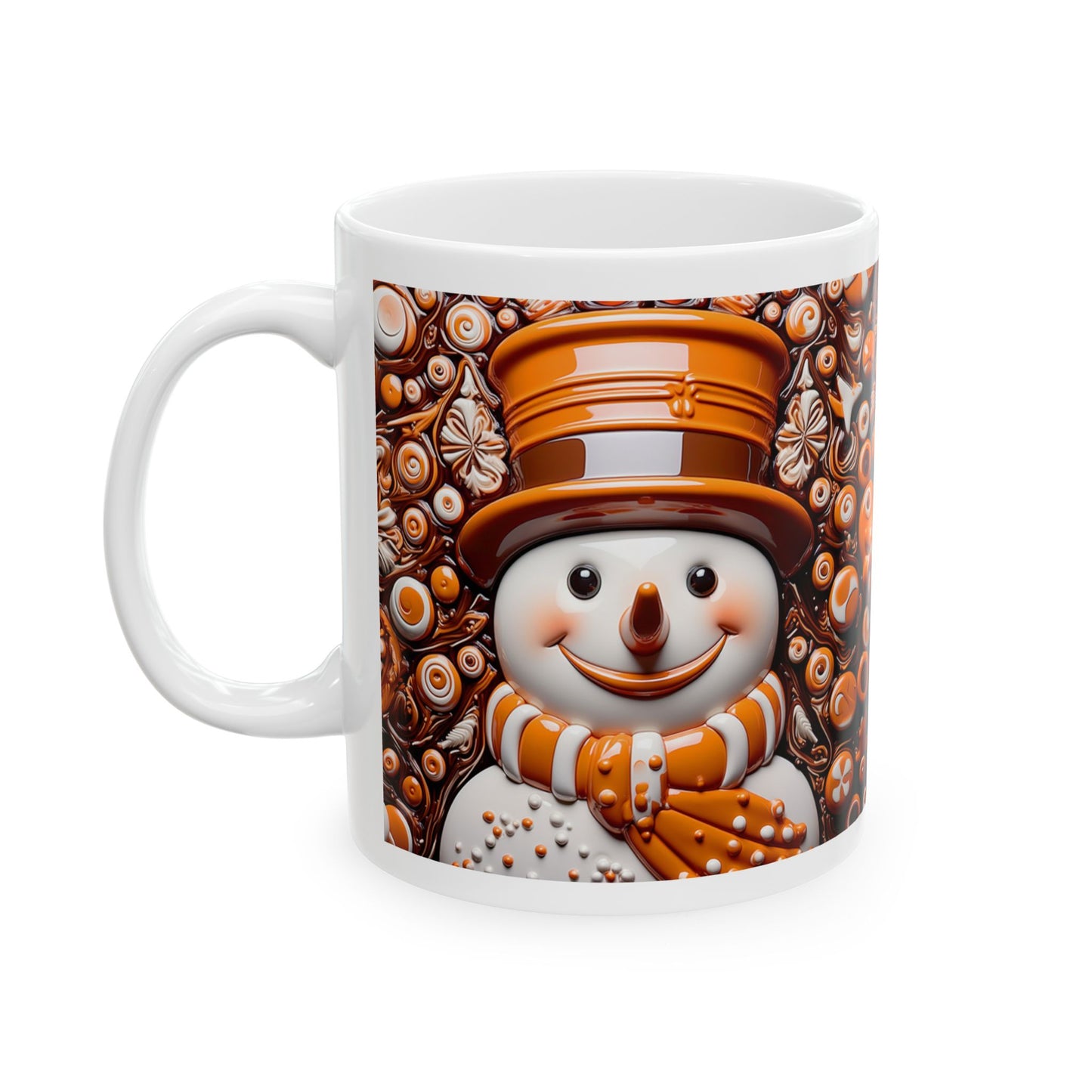 Chocolate Brown Snowman Ceramic Mug