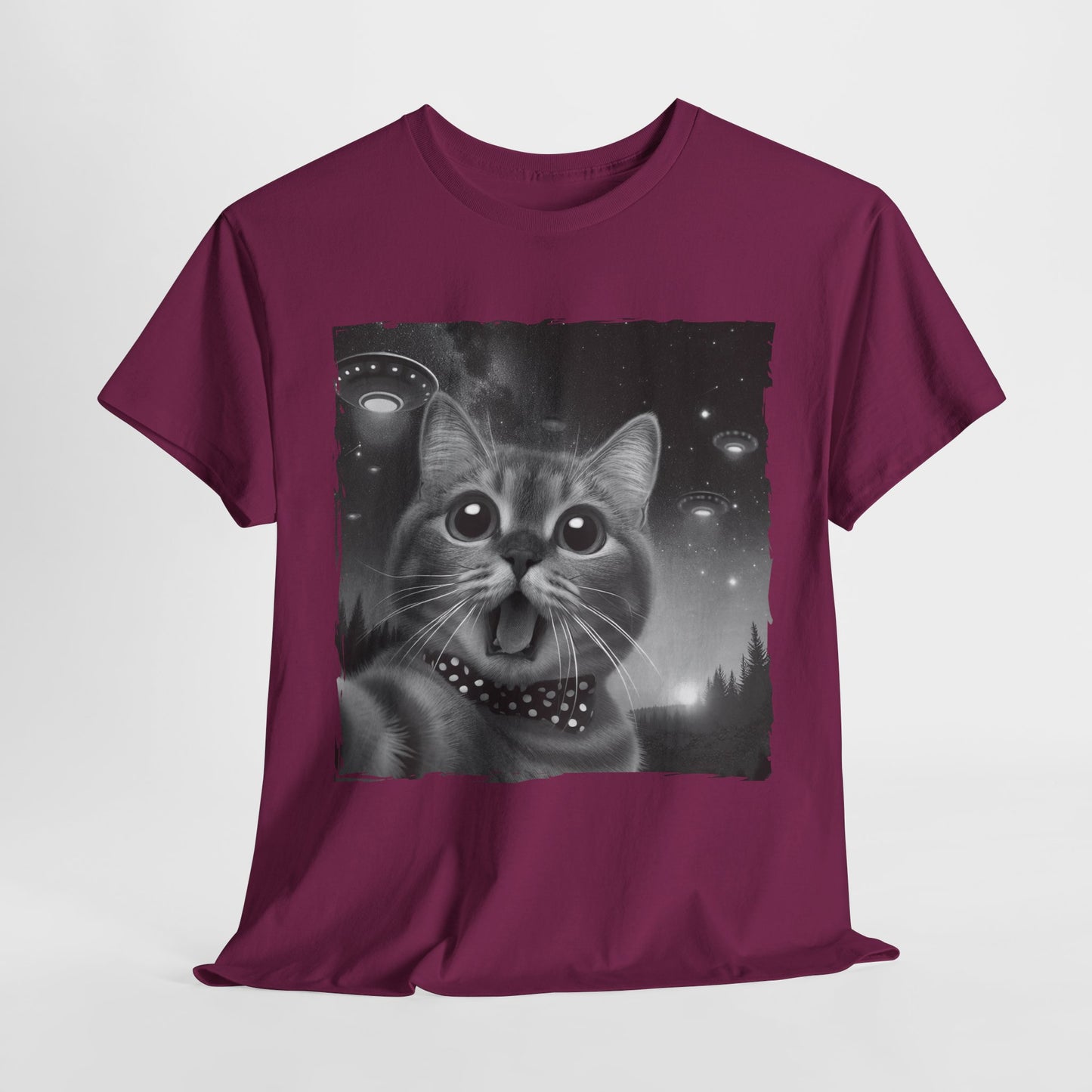 Cat Selfie Funny Cat Heavy Cotton Tee