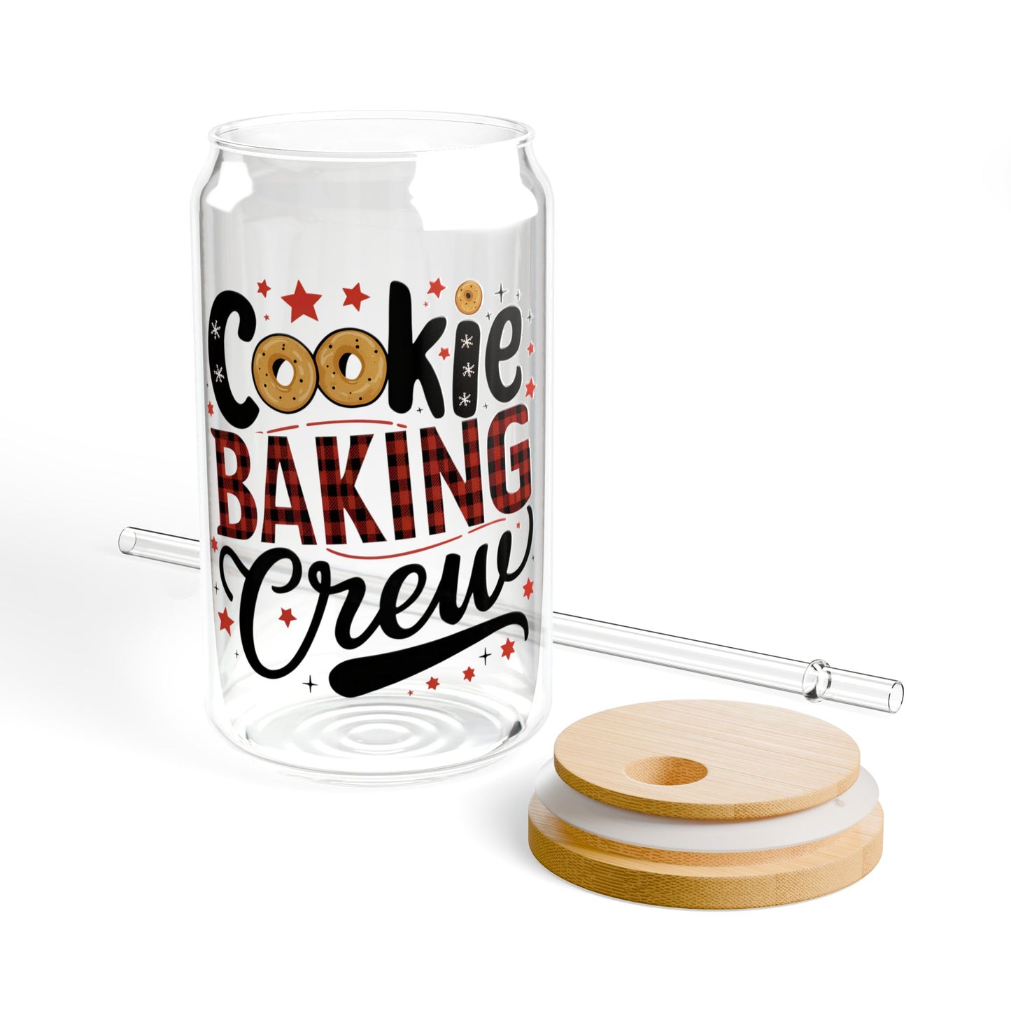 Cookie Baking Crew Christmas Sipper Glass