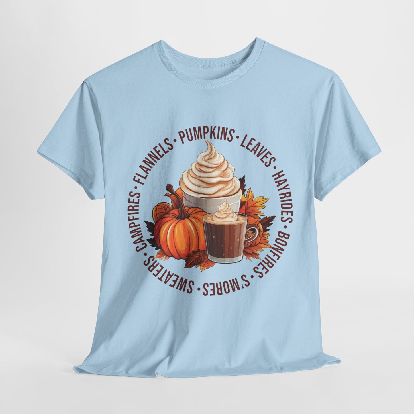 Fall Favorites Campfires Pumpkins Flannels Unisex Heavy Cotton Tee