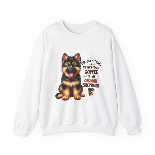 German Shepherd and Coffee Funny Dog Sweatshirt