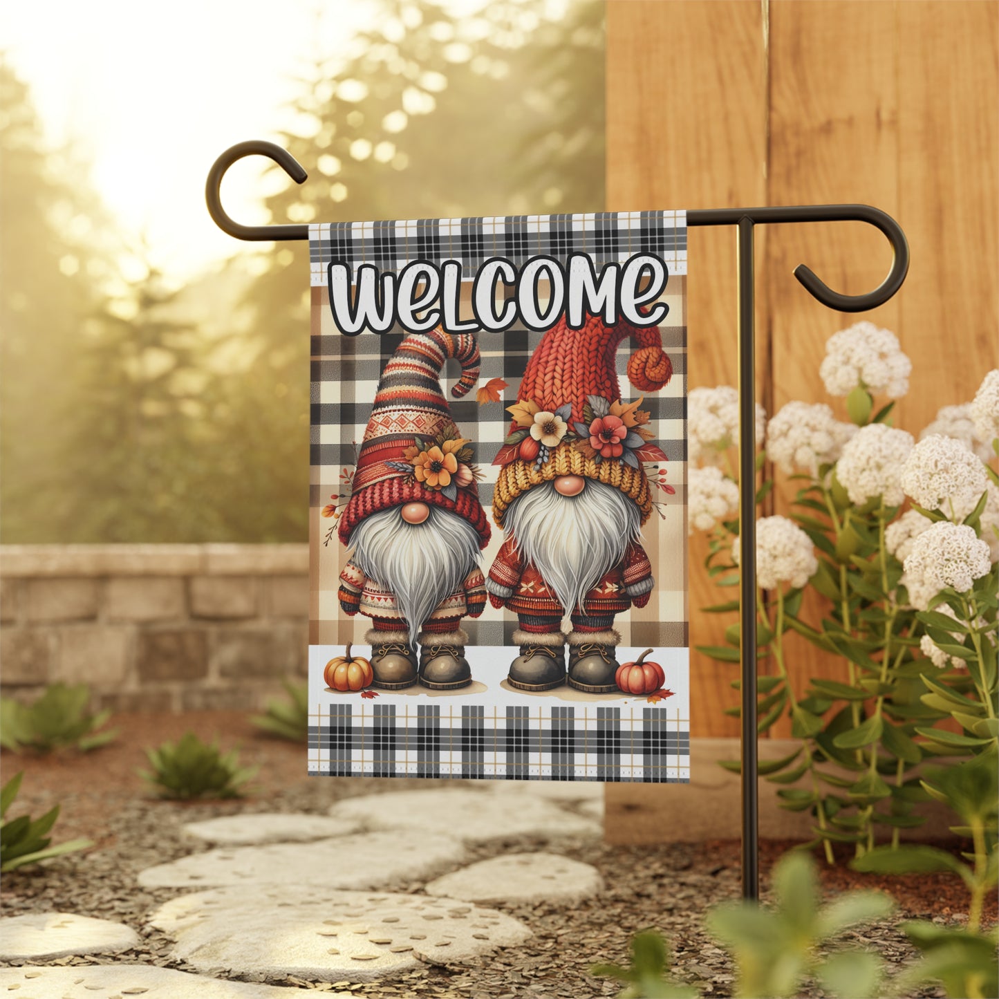 Gnome Welcome Fall Garden & House Banner